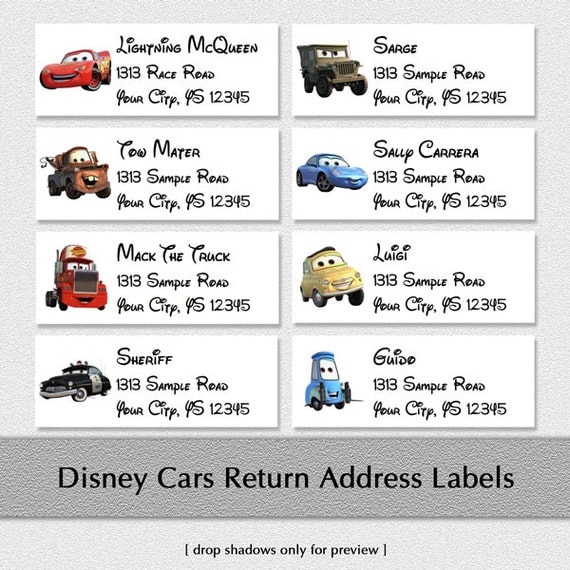 Disney Cars Custom Return Address Labels McQueen by CustomBazaar