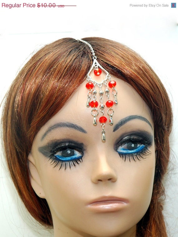 Sale 40 Off Red Tikka Hair Piece Maang Tikka By Ocasots 1063