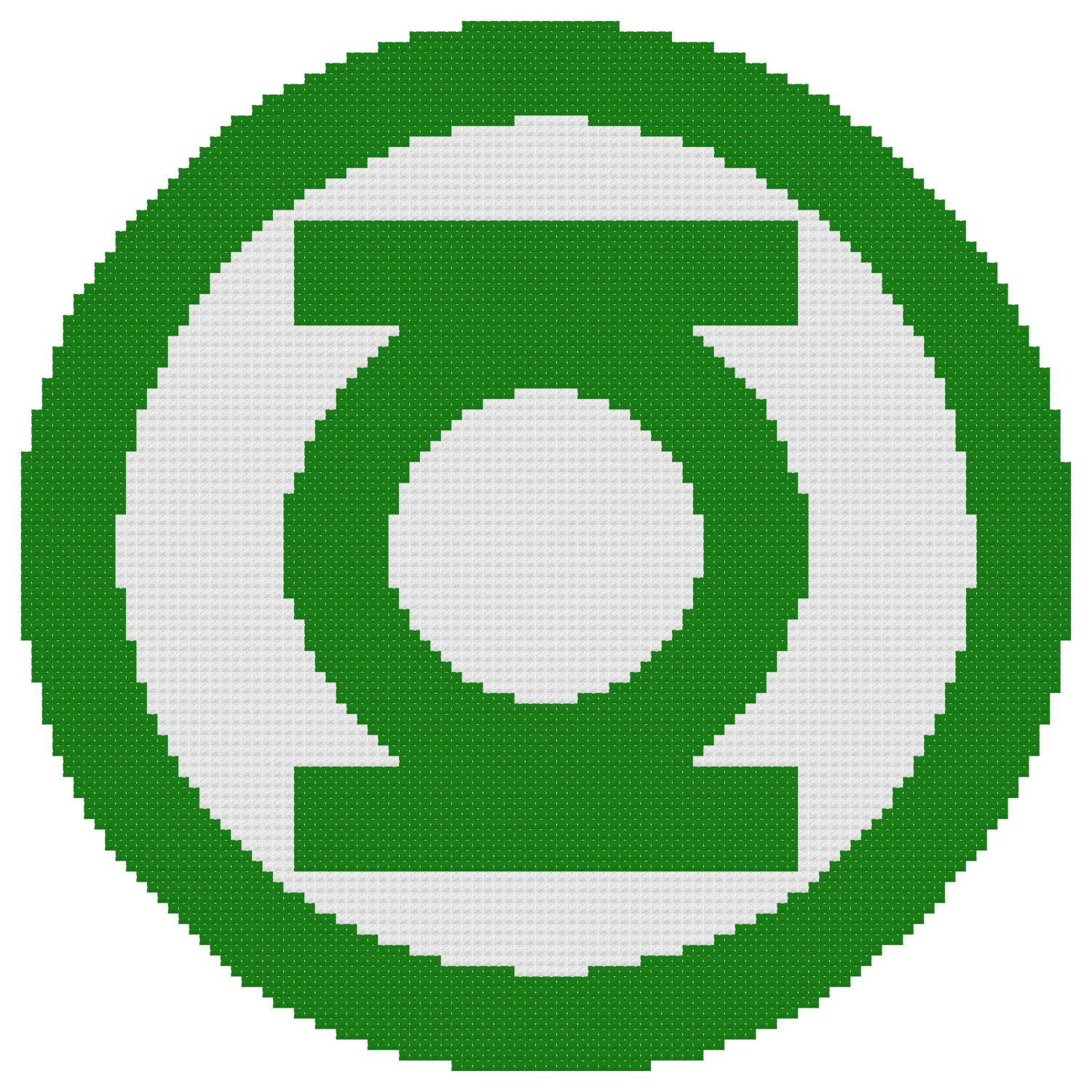 Counted Cross Stitch Pattern Green Lantern Logo by DreamyMemories