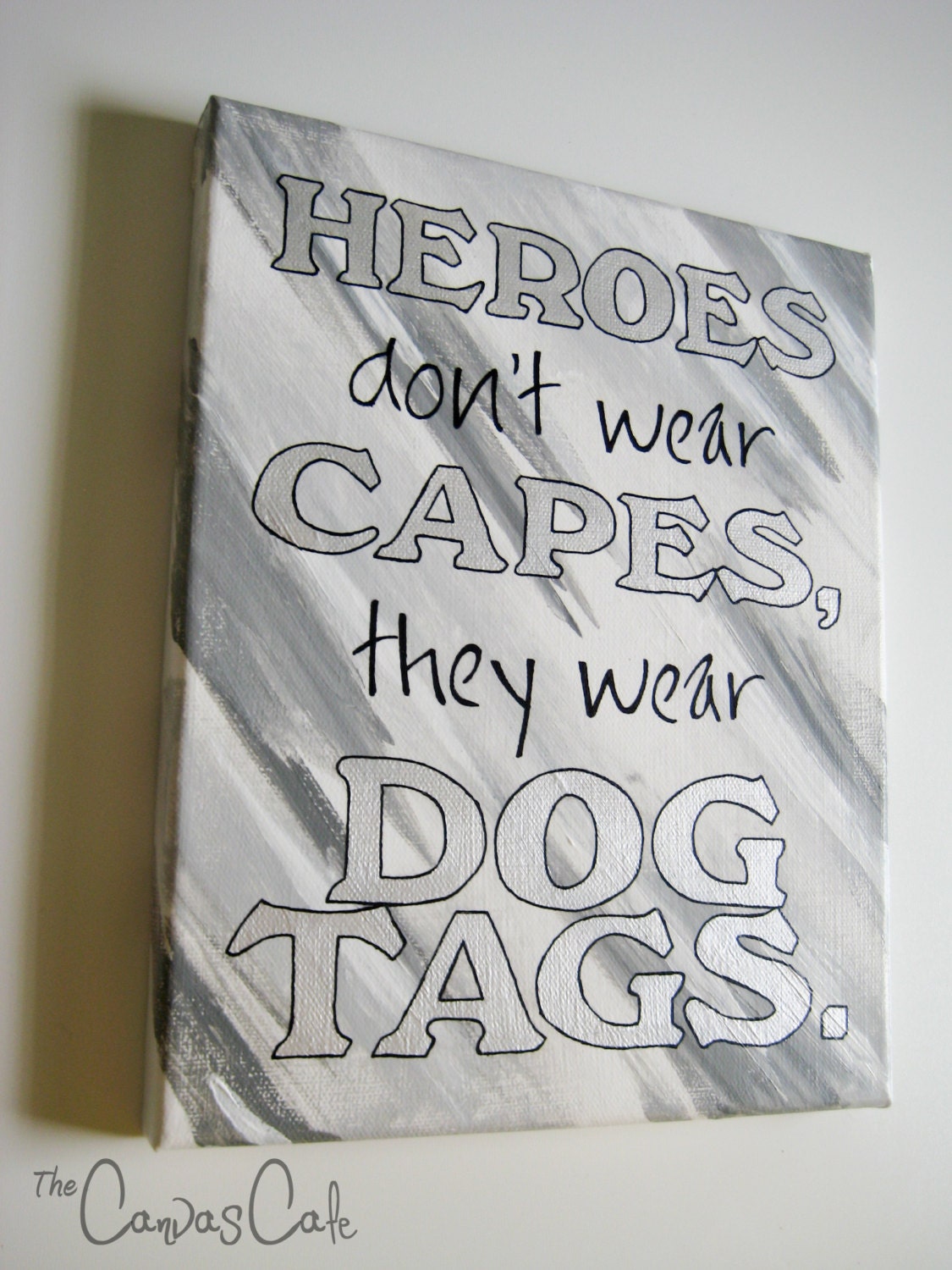 Items similar to Heroes don't wear Capes, they wear Dog Tags * Military