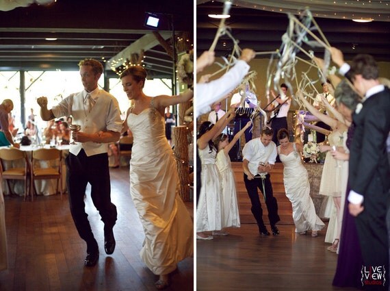 125 Wedding Wands Quadruple streamers with bells. Ribbons and/or lace your choice of colors Il_570xn