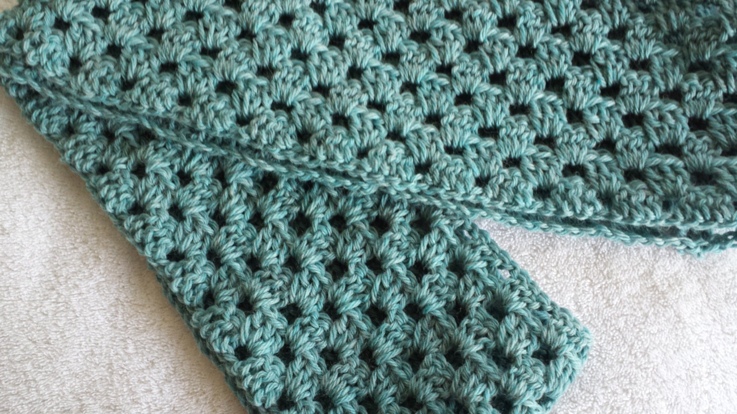 Infinity Crocheted Scarf Aqua - softtotouch
