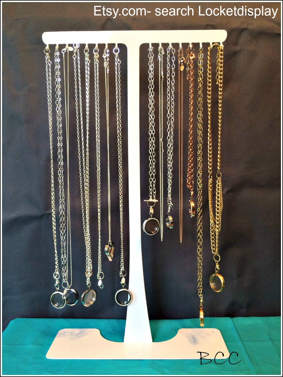 Tall Jewelry Display / Chain Display by LocketDisplay on Etsy
