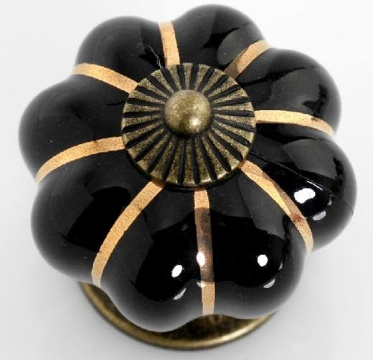 Black Ceramic Cabinet Knobs Dresser Drawer Knobs Pulls By Lbfeel