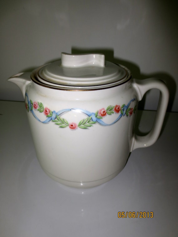 Vintage HALL CHINA TEAPOT Wildfire Pattern by MotherClutters