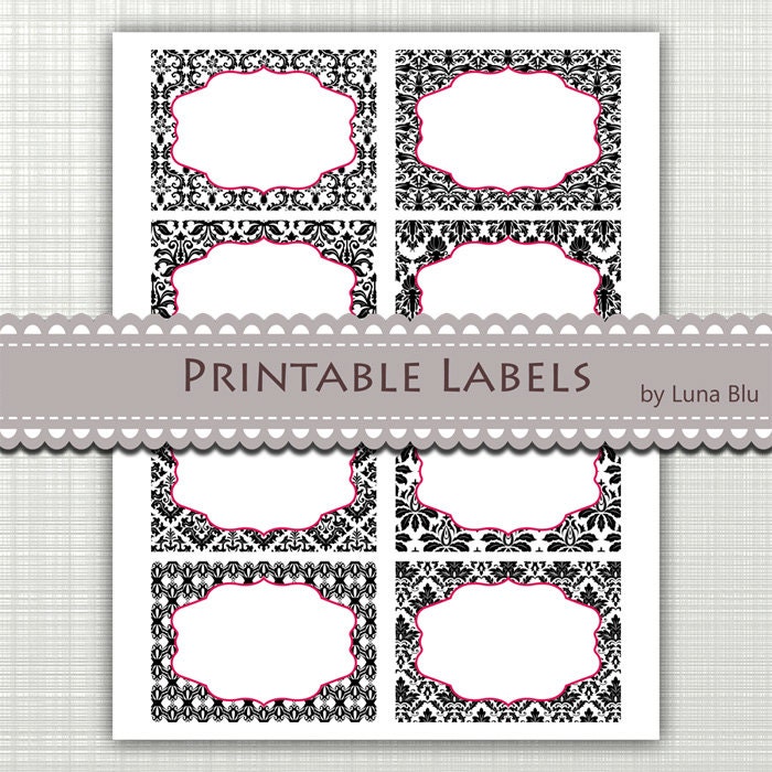 New Item Added To My Shop Printable Labels Damask Digital Labels