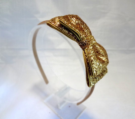 Gold bow headband