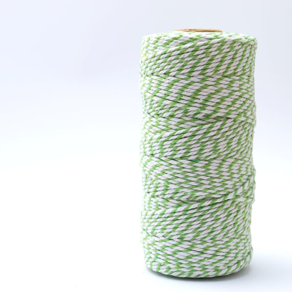 Bakers Twine 8 Ply - 10m - Lime Green and White Il_570xn