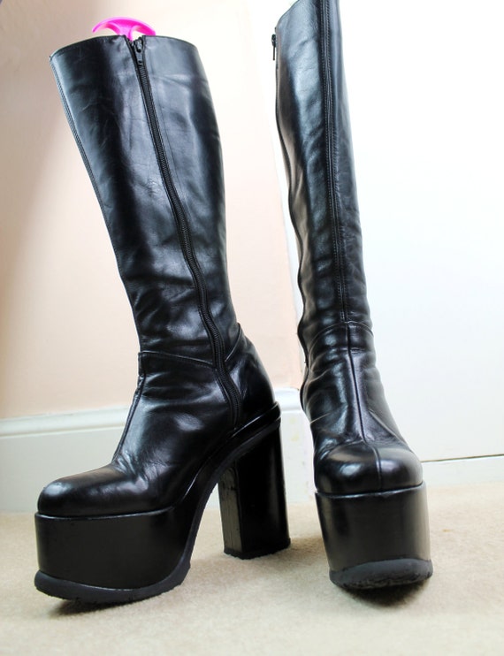 90s knee high platform boots