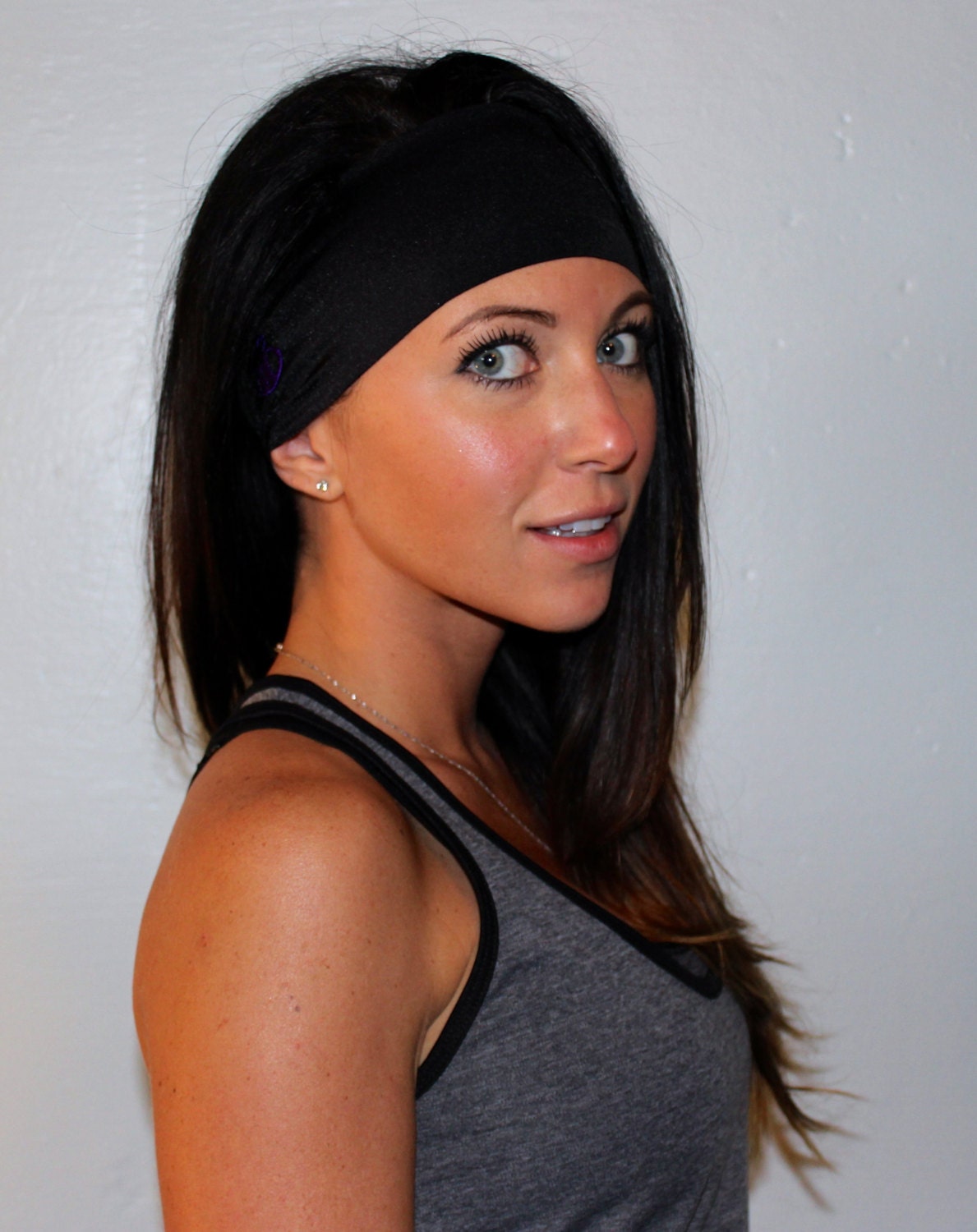 Manda Bee's Moisture Wicking Yoga Headband in Midnight Black - Running / Fitness