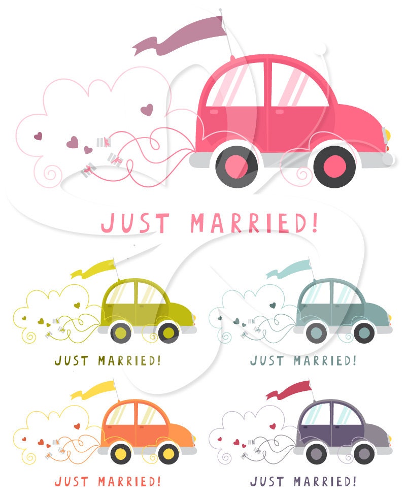 clipart just married car - photo #19