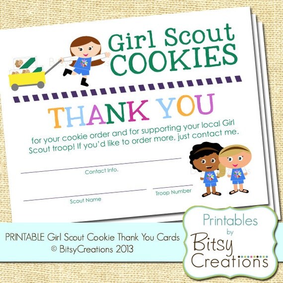 girl scout cookie thank you printables Success