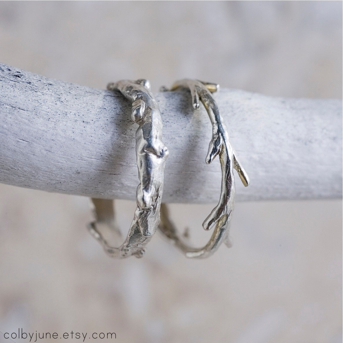 Sterling Silver Twig Ring | Stacking Ring | Nature Inspired Ring - ColbyJuneJewelry