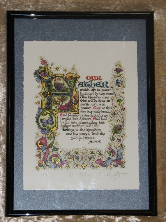 Our Father The Lord's Prayer Framed Premium Limited by angelworx