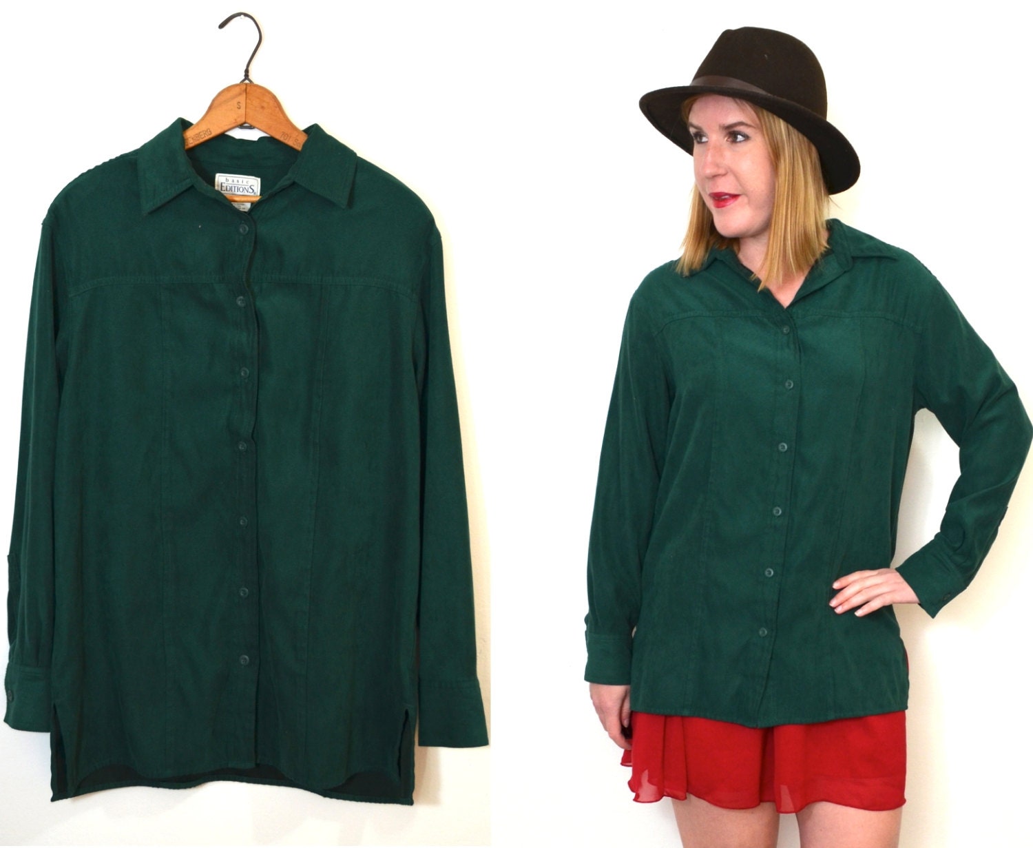 emerald green shirt womens