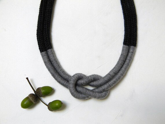 Statement wool necklace. Nautical knot thread by ylleanna on Etsy