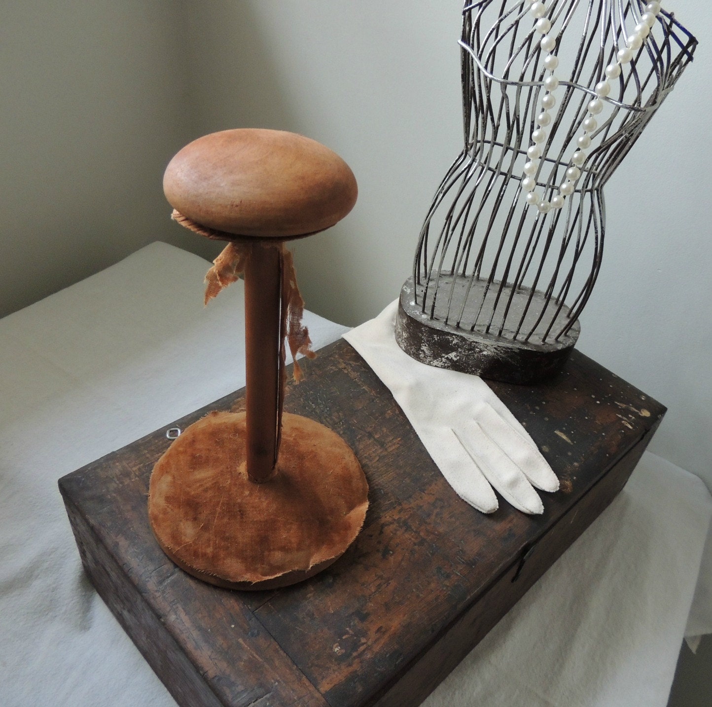 Vintage Hat Stand Wood Hat Display Primitive by MadameMarcie