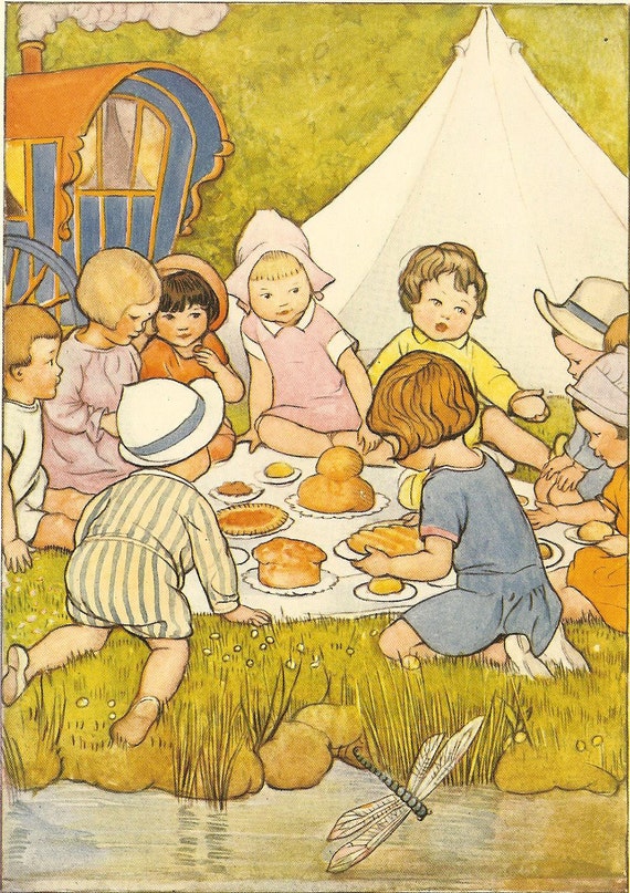 1930's Children's Print By SB Pearse Group Of By Printsandpastimes