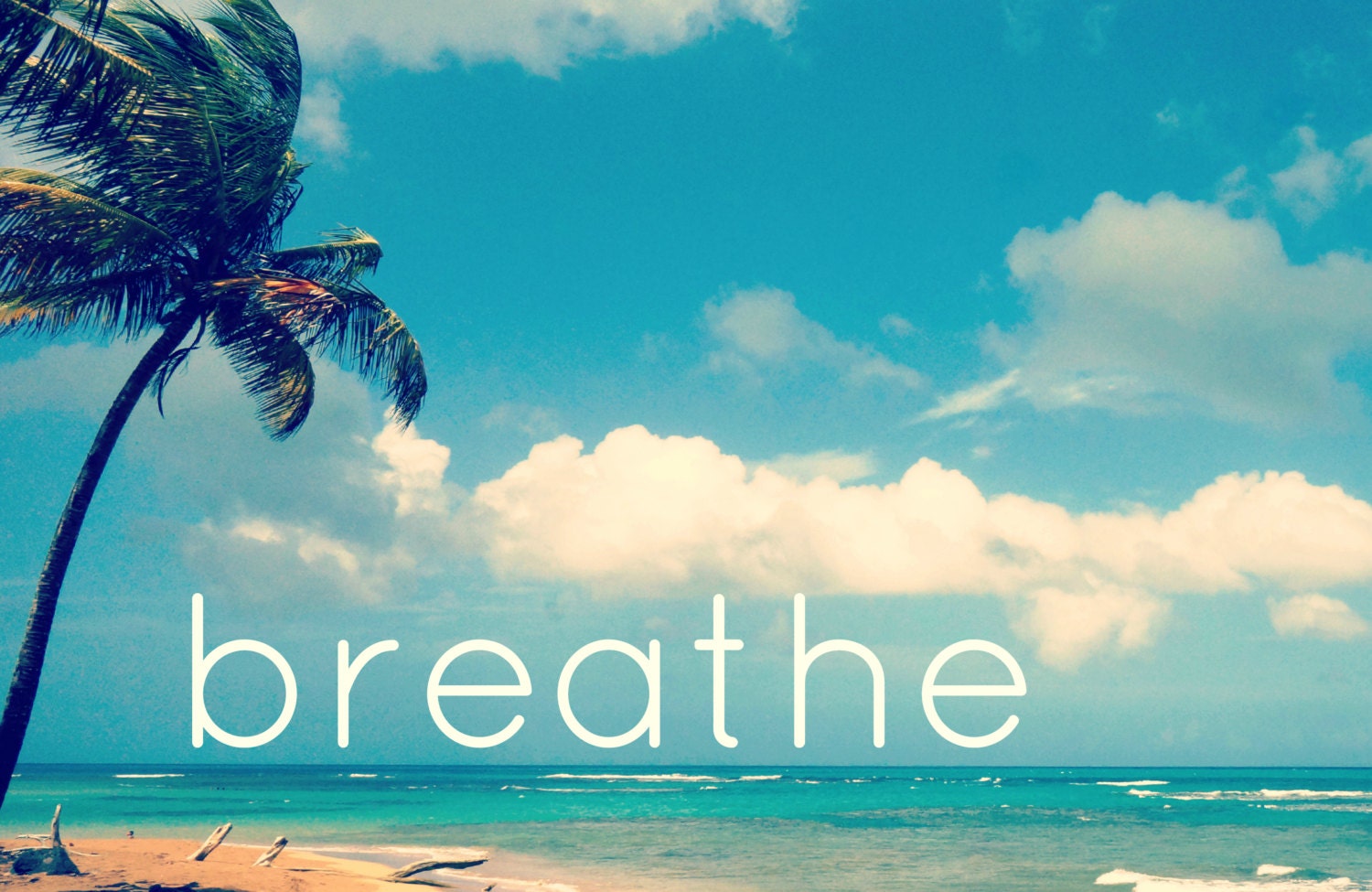 Zen Inspirational Quote Print Beach and Ocean by BeachBumChix