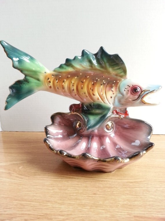 Rare Bowl Italian Lustreware Pottery Fish Bowl by HOUSEOFMINTAGE