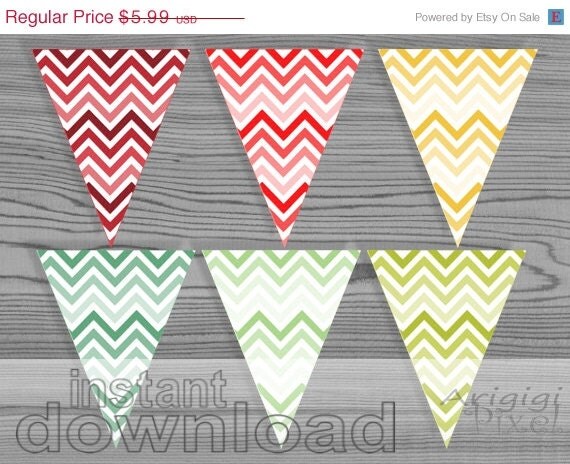 EVERYTHING 70 % OFF Printable Banner, Chevron, ombre, fall colors, baby shower, wedding shower, birthday, party bunting banner, instant dig Il_570xn