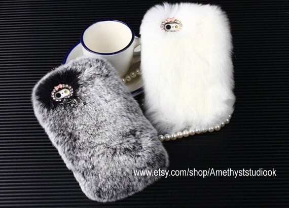 rabit fur iphone 4 case iphone 4s fur warm by A