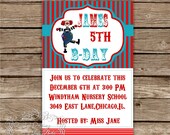 Circus Themed DIY Party Invitation.Birthday Invite.Printable Design. - InasPlacebyInaBela