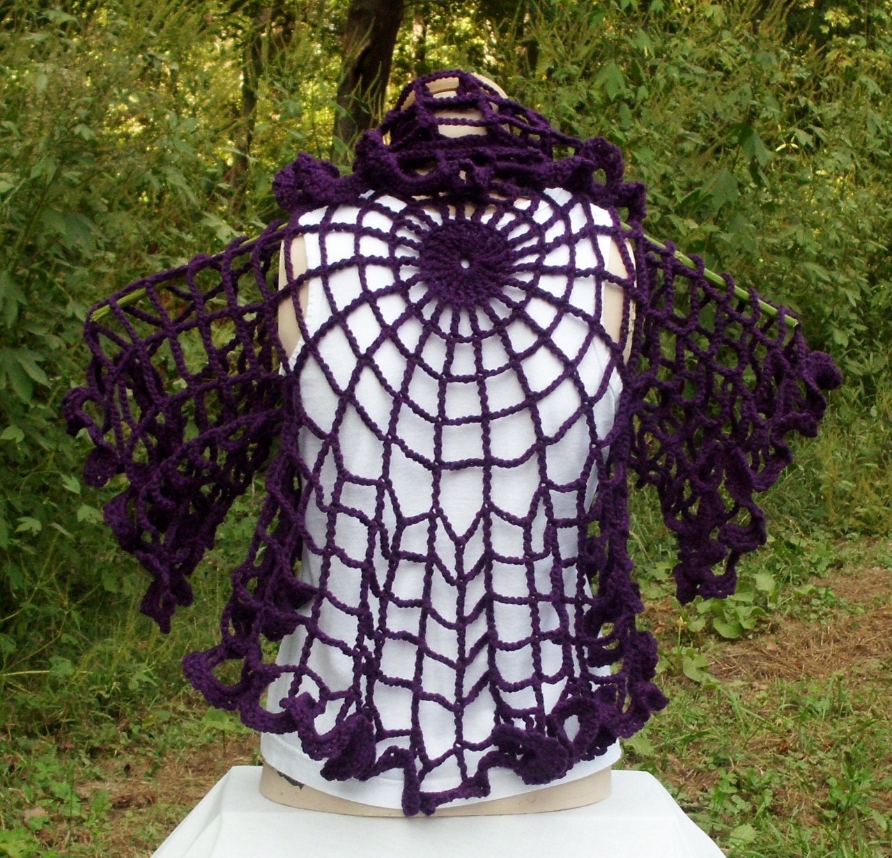 Crochet Spider Web Shawl by RoseCottageCrochet on Etsy