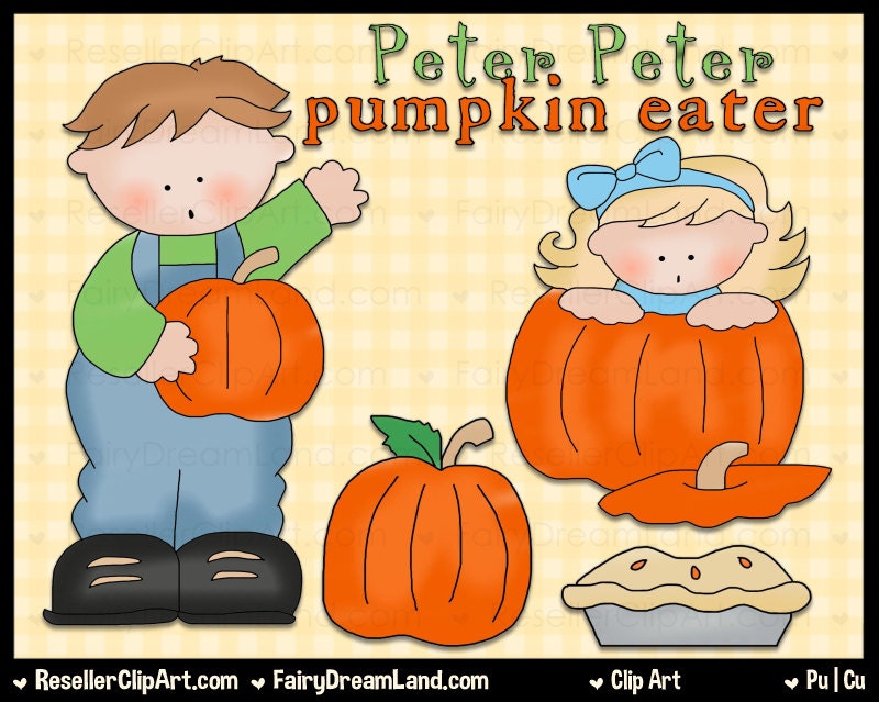 Peter Peter Pumpkin Eater Digital Clip Art by ResellerClipArt