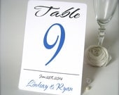 Custom table numbers 4" x 6 , personalized wedding table numbers cards, set of 10 - PaperLovePrints
