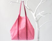 Cotton Shopper in Vibrant Pink with Twin Top Handels in Fuchsia, tote bag, shoulder bag, beach bag - alexbender