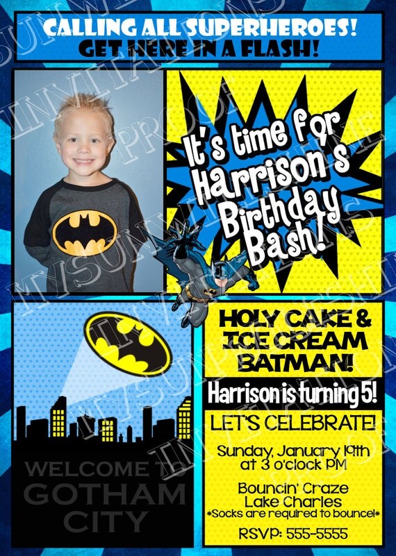 Superheroes Birthday Invitation Batman Invitation Captain America Invitation Superman Invitation Spiderman Invitation Il_570xn