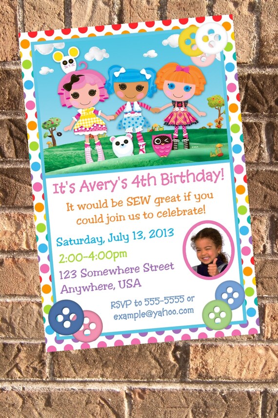 Lalaloopsy Birthday Party Photo Invitation with Free Thank You Il_570xn