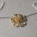 Brass Flower Necklace, Floral Necklace, Minimal Jewelry, Mixed Metal Jewelry, Floral Jewelry