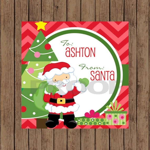 Christmas Gift Tags Santa Claus Custom Names | Zazzle