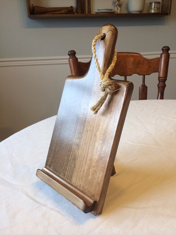 iPad mini or Kindle stand rustic wood cutting by AppleJackDesign