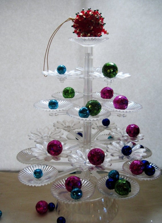 PLASTIC CHRISTMAS TREE - Vintage - Candy Centerpiece - Tiered - 1950s ...