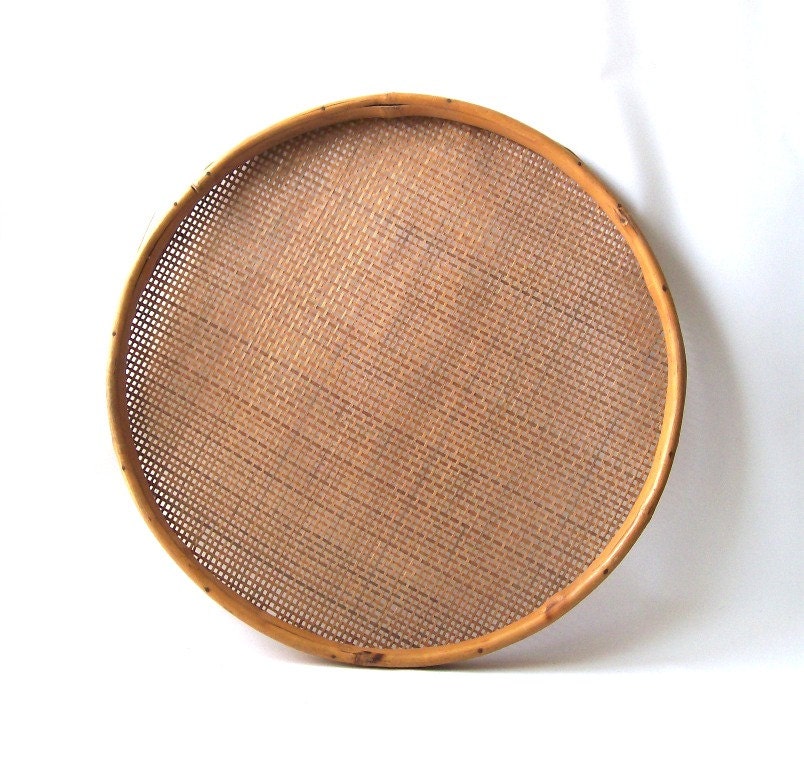 vintage bamboo wood sifter sifting screen by RecycleBuyVintage
