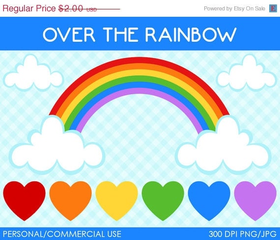 50% OFF - Rainbow Clipart - Digital Clip Art Graphics for Personal or Commercial Use Il_570xn