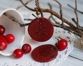 FREE SHIPPING! Cranberry red handmade & hand painted abstract earrings, molecular painting earrings, cranberry earrings, dangle earrings - PastelDesignEarrings FREE SHIPPING! Cranberry red handmade & hand painted abstract earrings, molecular painting earrings, cranberry earrings, dangle earrings - PastelDesignEarrings