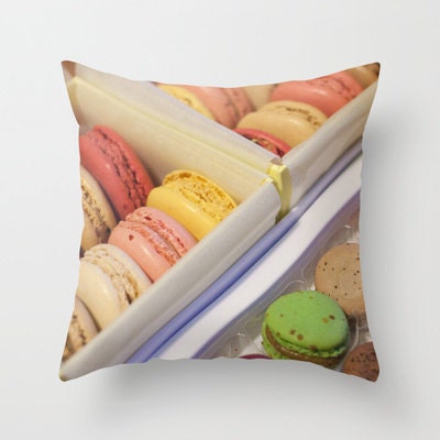 Pastel macarons galore, decorative throw pillow case cushion cover ideal christmas gift for stylish and gourmet home owners - Inmyc