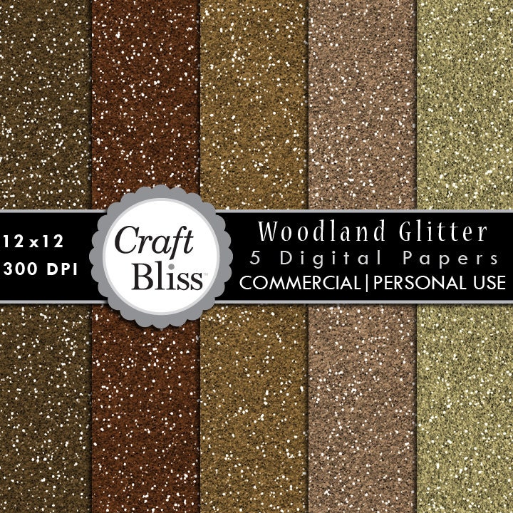 Woodland Glitter Digital Paper Pack Commercial Use INSTANT DOWNLOAD Digital Scrapbooking Papers Gift Wrap Glitter Paper Thanksgiving Il_570xn