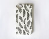 Feathers Phone Case. Whimsy black and white Gadget Accessory. iPhone 5 Case - iPhone 4 Cover - Samsung Galaxy S2 / S3 - petekdesign
