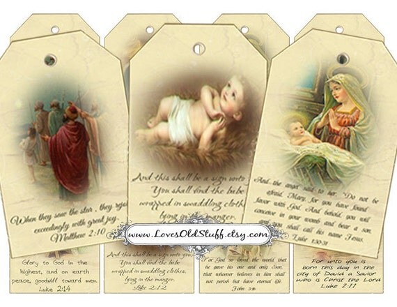 Christmas Gift Tag Religious Christmas Tags By Lovesoldstuff