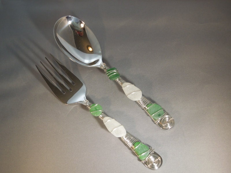 utensils  wire steel Serving glass Stainless serving  glass utensils salad  beach/sea utensils