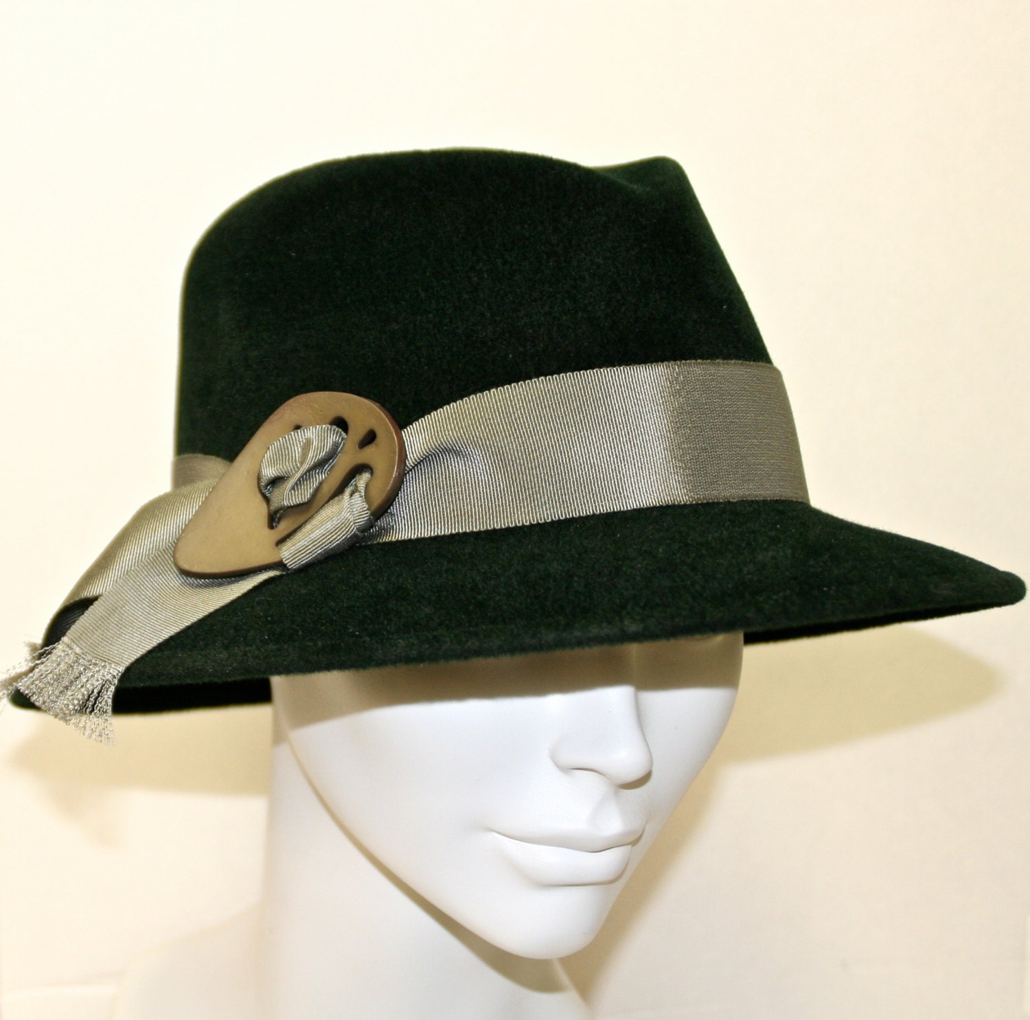 Hunter Green Womens Fedora Medium Brim Womens by MakowskyMillinery