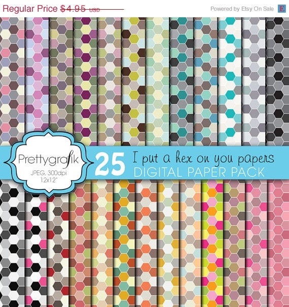40% OFF SALE honeycomb hexagonal digital paper, commercial use, scrapbook papers, background - PS601 Il_570xn