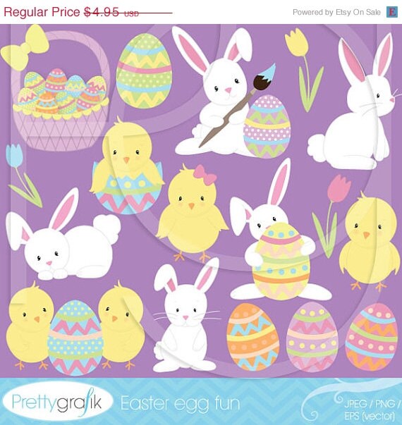 40% OFF SALE easter bunny clipart commercial use, vector graphics, digital clip art, digital images - CL506 Il_570xn