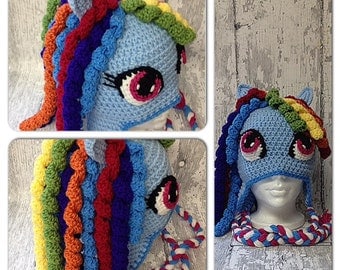 my little pony crochet hat pattern