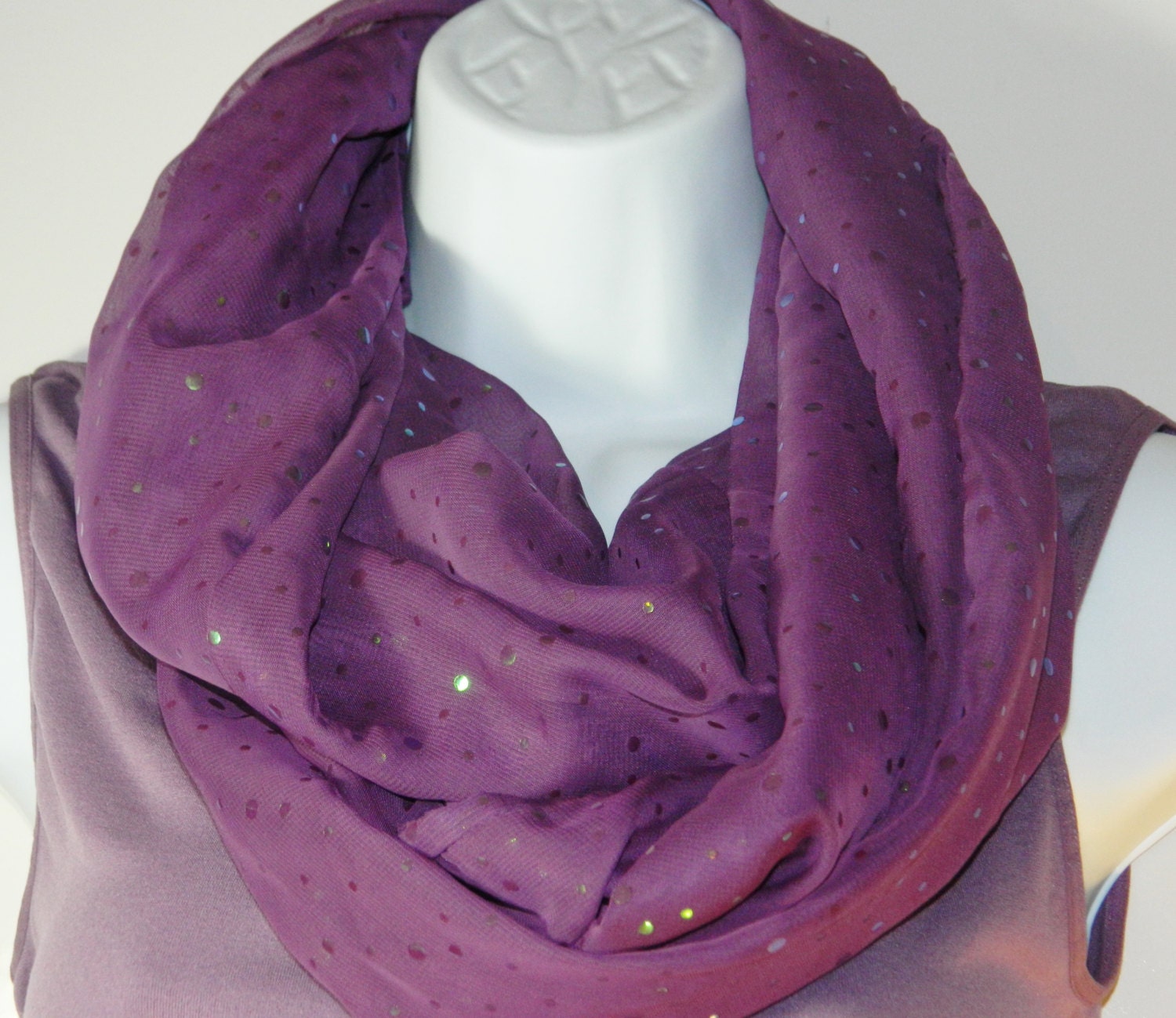 INFINITY SCARF Purple Chiffon With Sparkles - MAKERSNINE